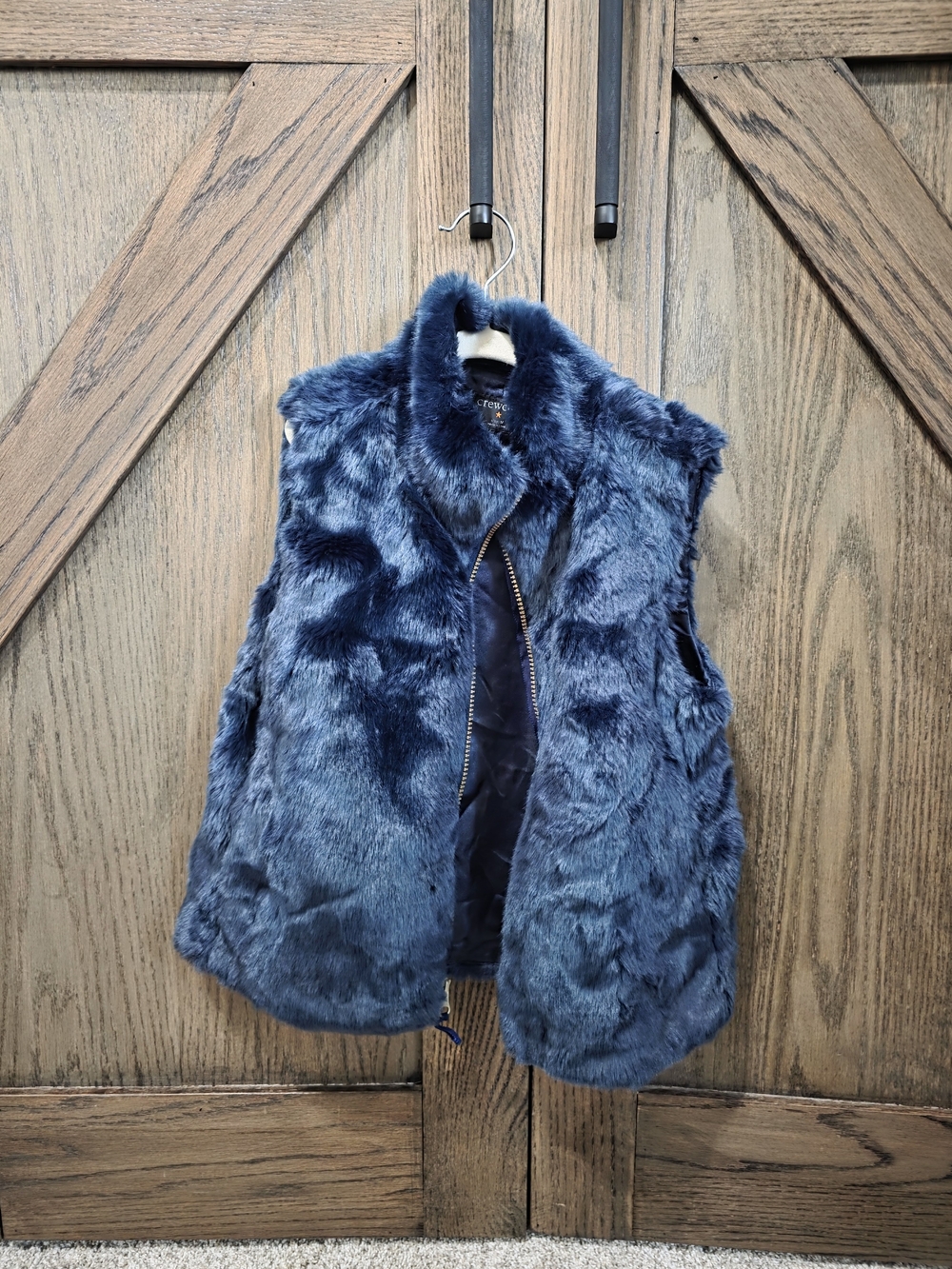 Crewcuts Navy Faux Fur Vest